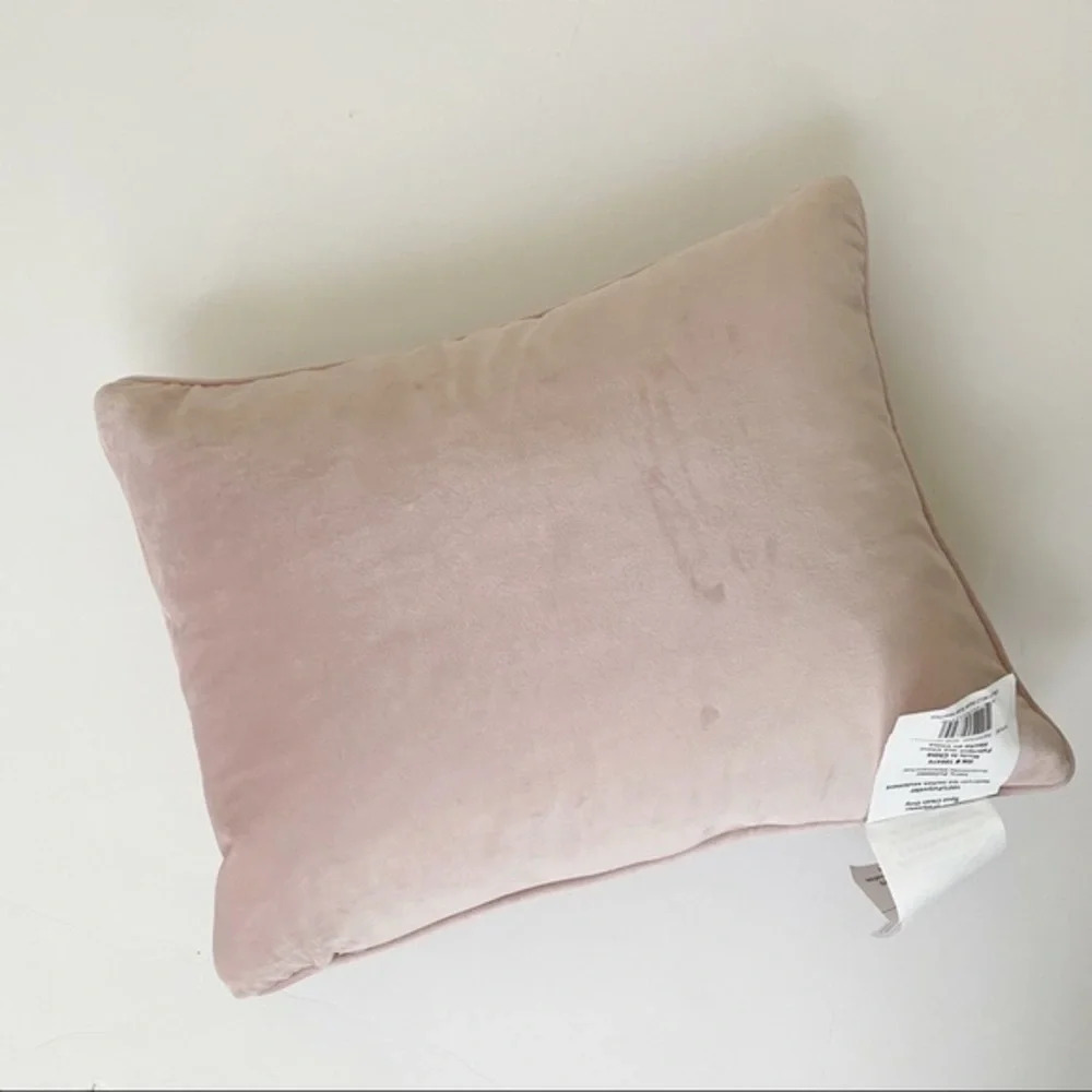 Pink and gold hello accent decorative pillow